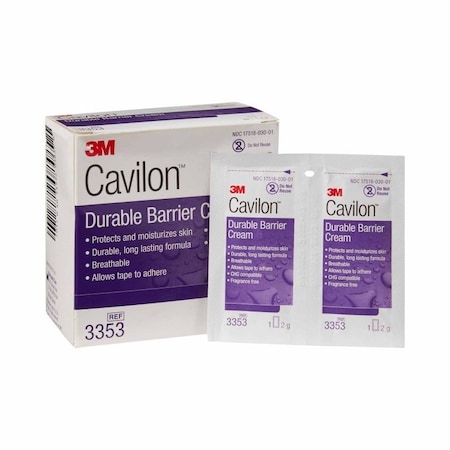 3M Cavilon Skin Protectant 2 Gram Individual Packet Unscented Cream CHG Compatible, 20PK 3353